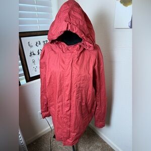 DOCKERS‎ Men’s Red Hooded Anorak Windbreaker Outdoor Camping  Jacket
